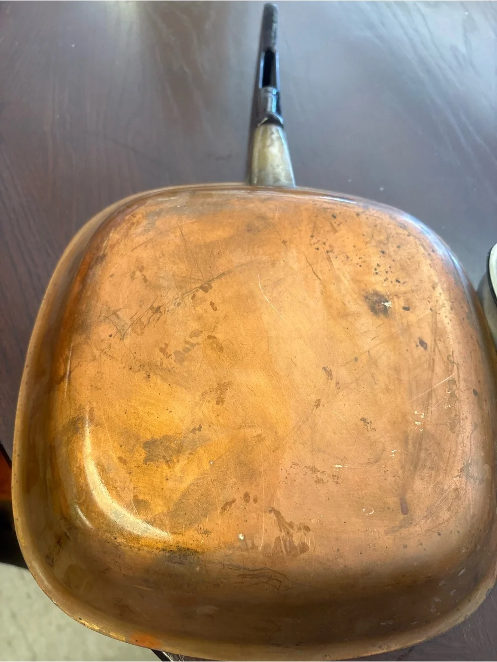 Vintage folding double omelet pan and square skillet cookware bundle